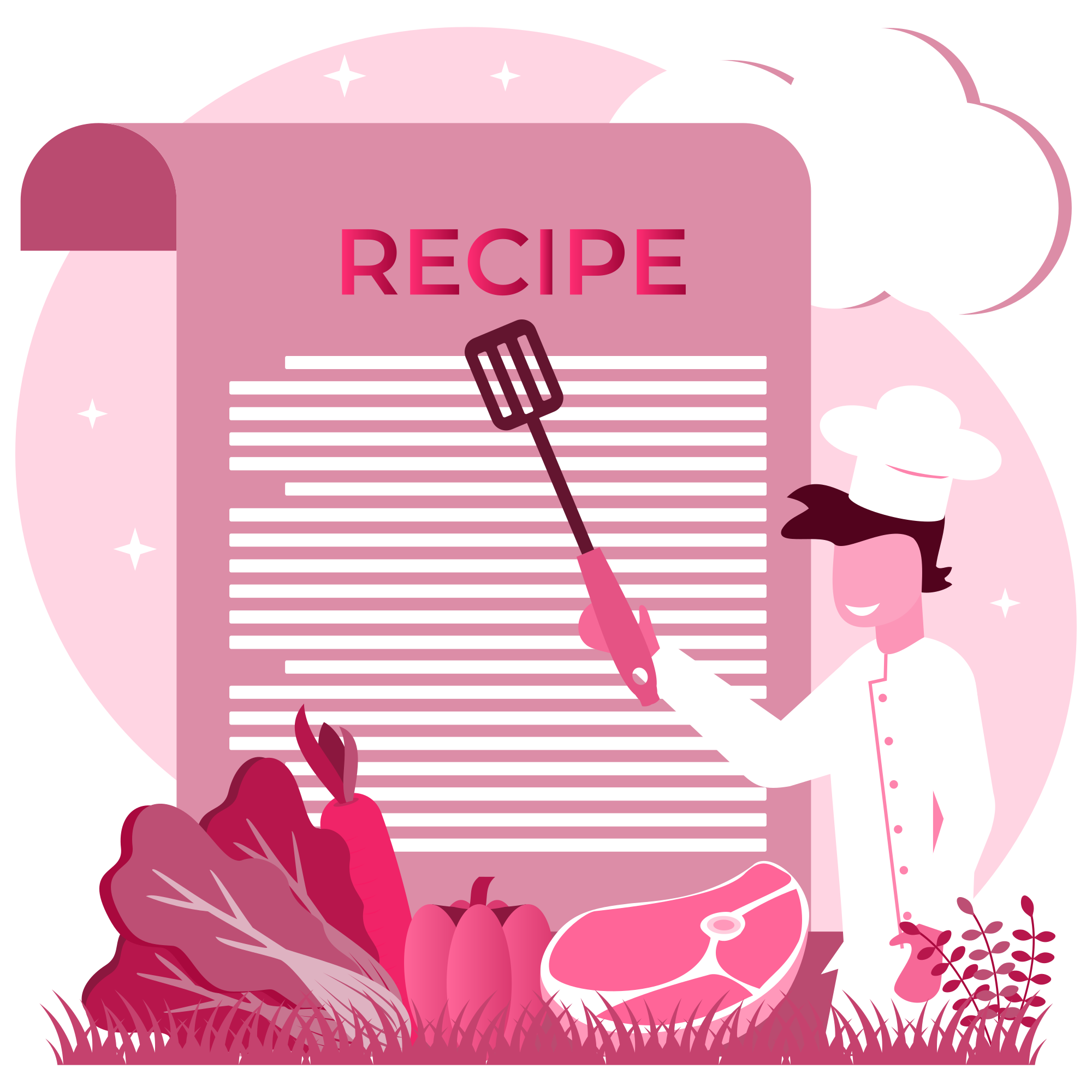 Chef outlining recipe